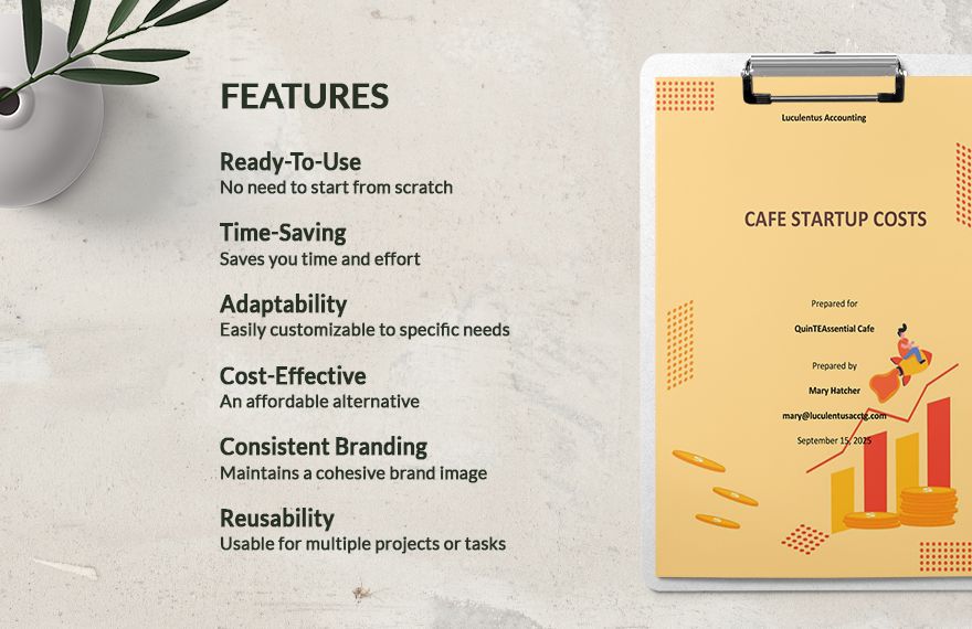 Cafe Startup Costs Template