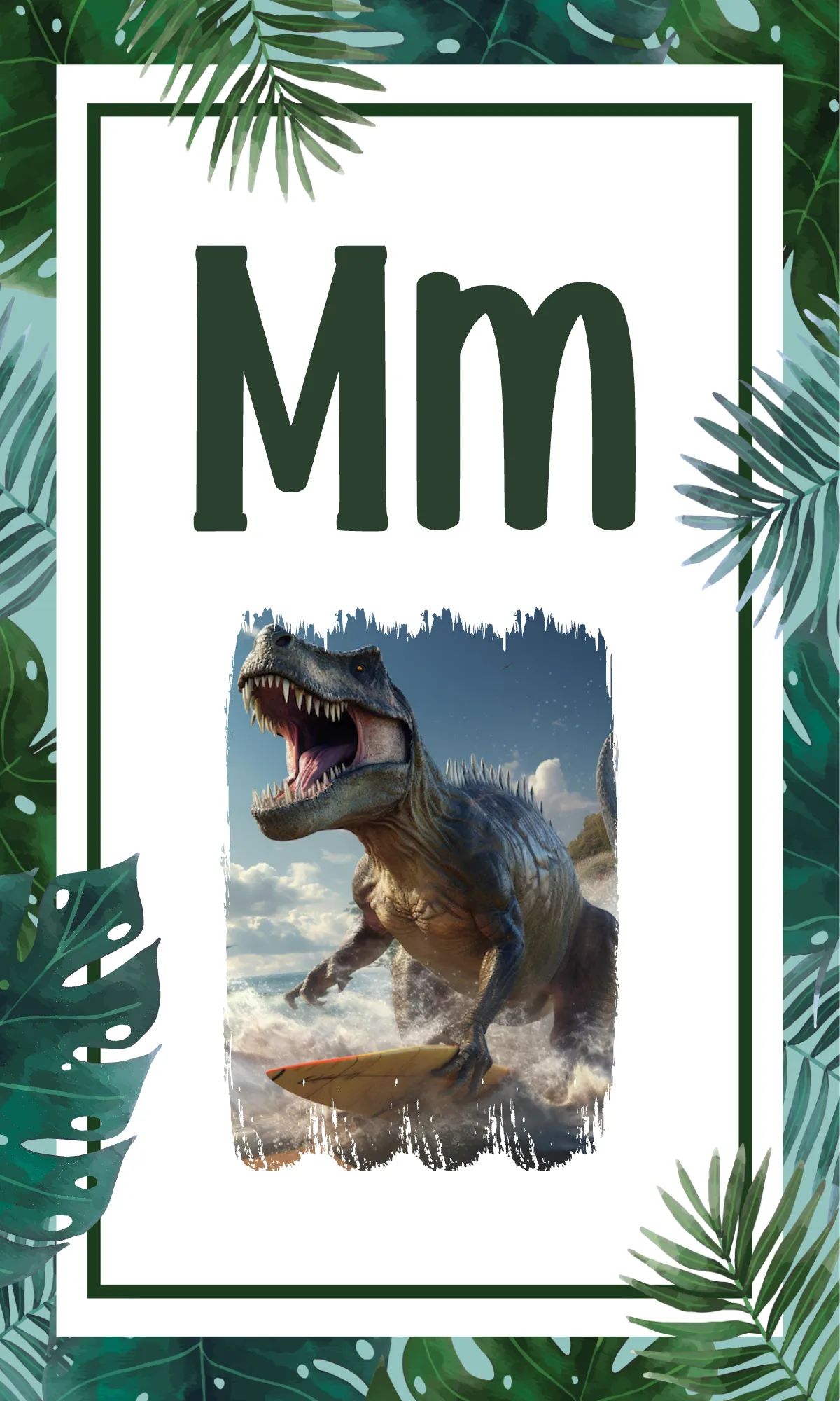 Free Dinosaur Alphabet Flashcards Background Template to Edit Online