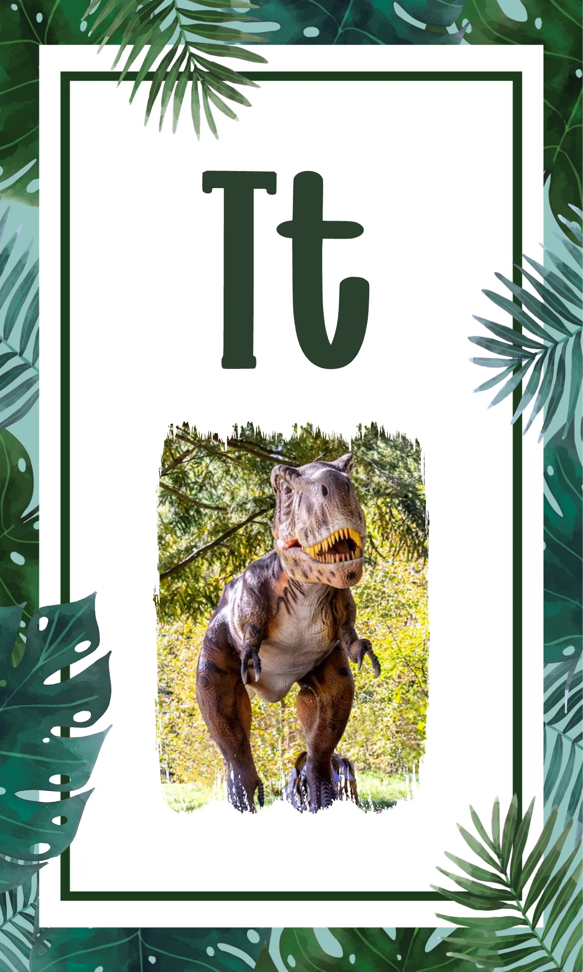 Free Dinosaur Alphabet Flashcards Background Template to Edit Online