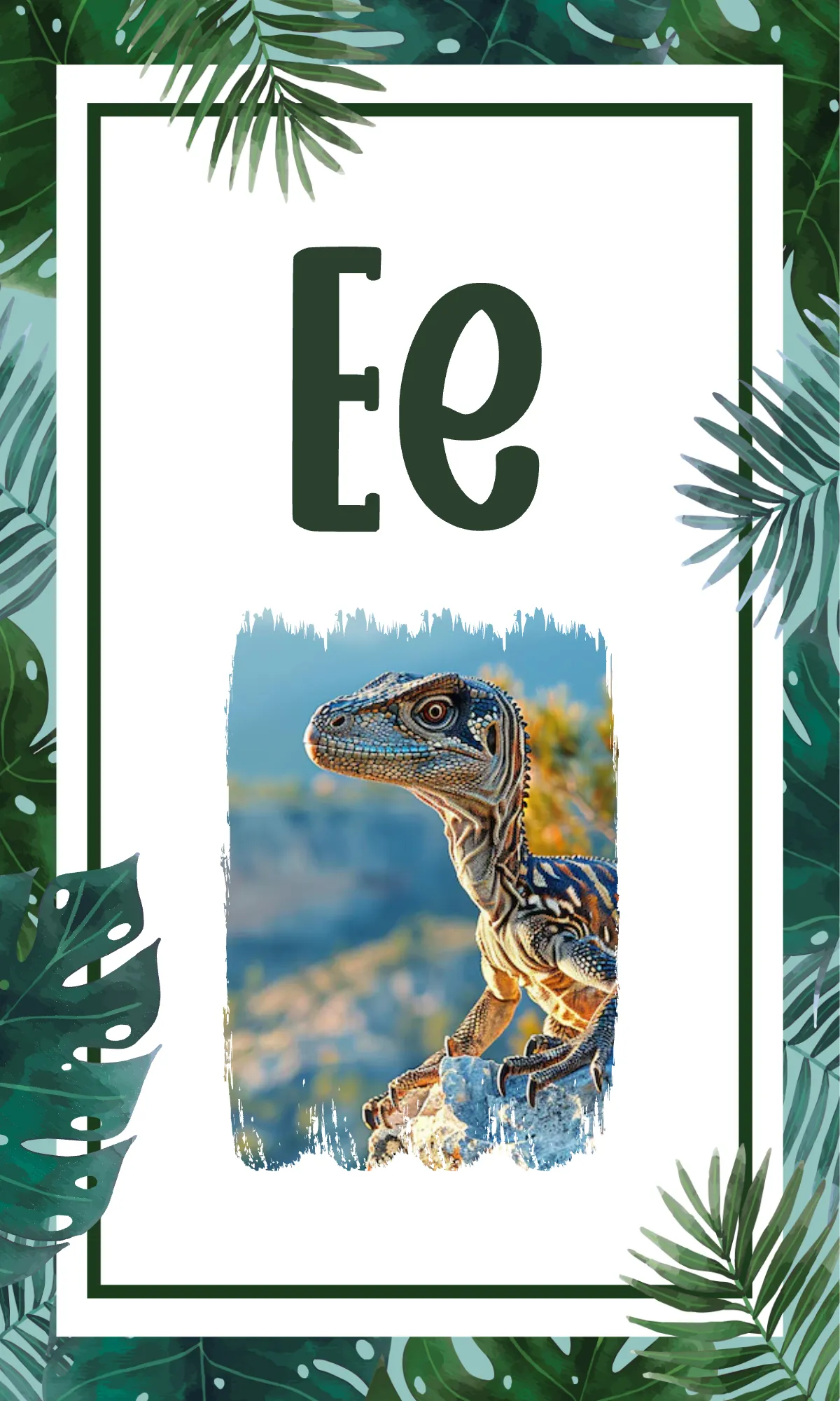 Free Dinosaur Alphabet Flashcards Background Template to Edit Online