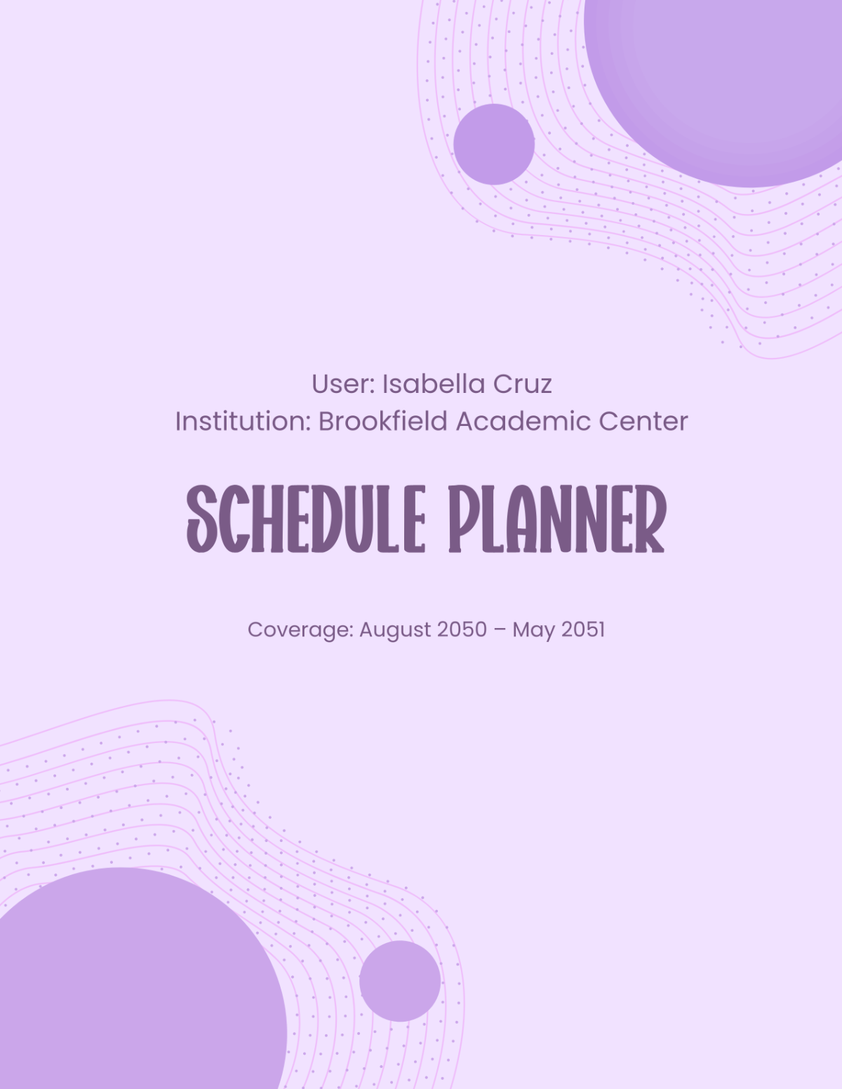 Free Schedule Planner Cover Template to Edit Online