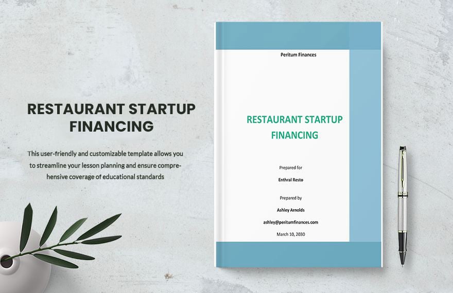 Restaurant Financing Startup Template
