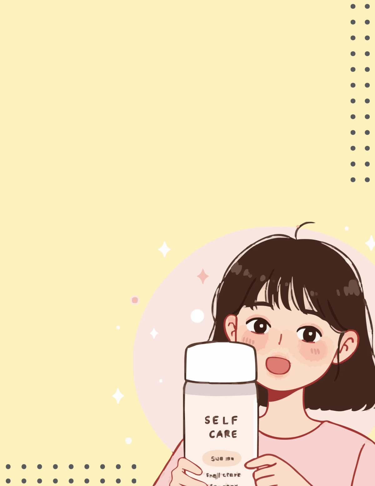 Free Blank Self-Care Planner Cover Template to Edit Online