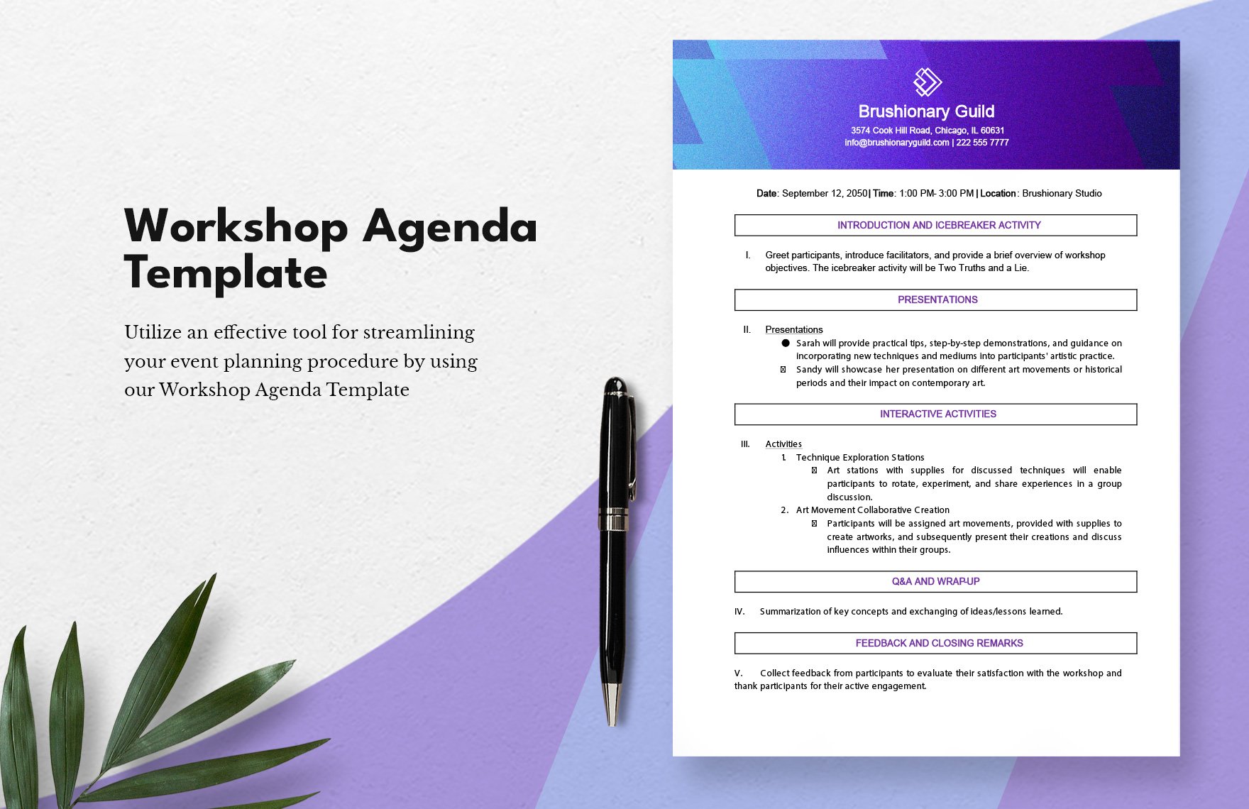 Workshop Agenda Template in Word, Google Docs, PDF, Apple Pages