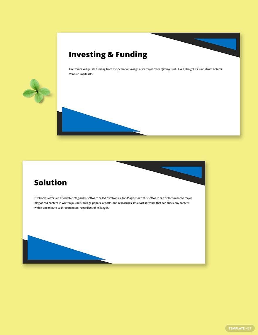Startup Business Pitch Deck Template Printable