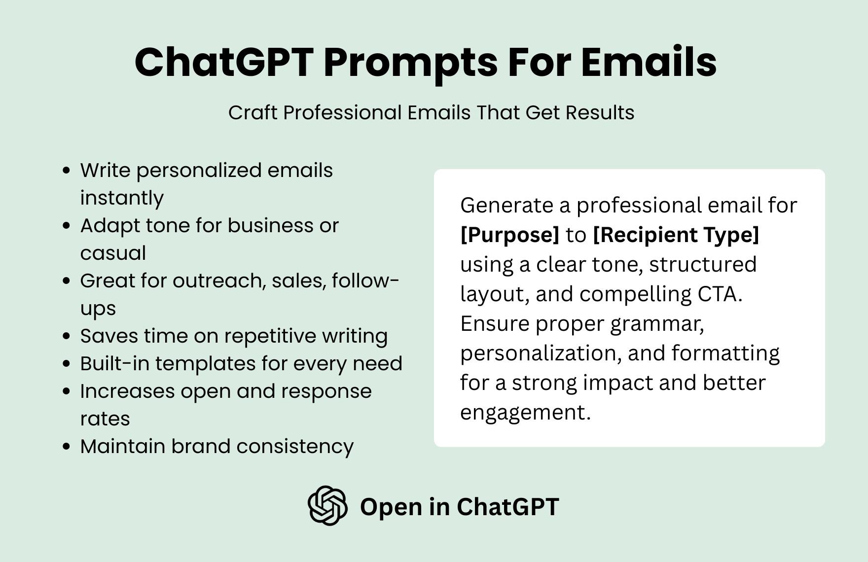 Free ChatGPT Prompts For Emails in ChatGPT
