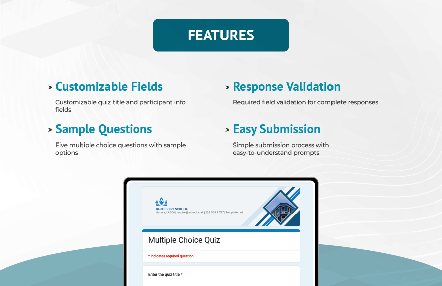 Multiple Choice Quiz Template
