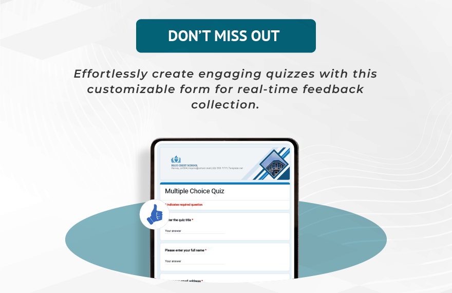 Multiple Choice Quiz Template