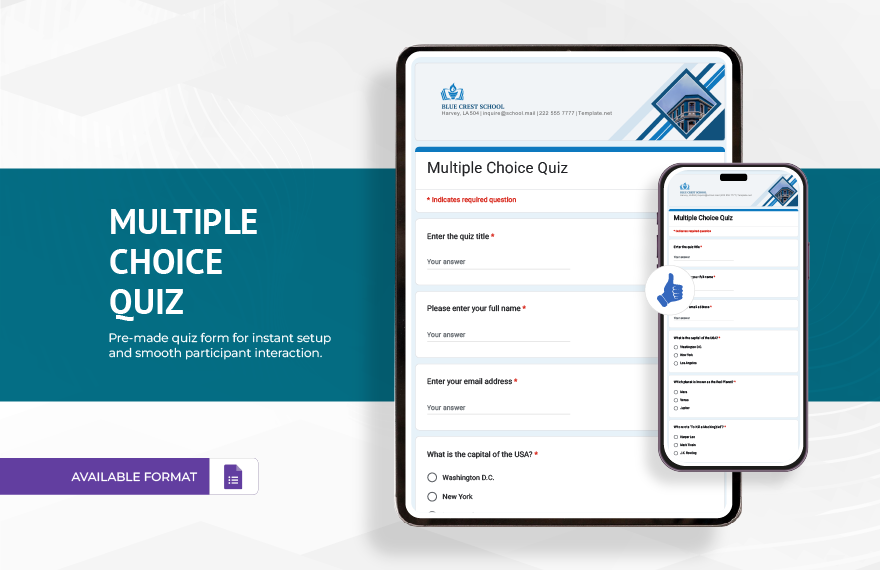 Multiple Choice Quiz Template to Download
