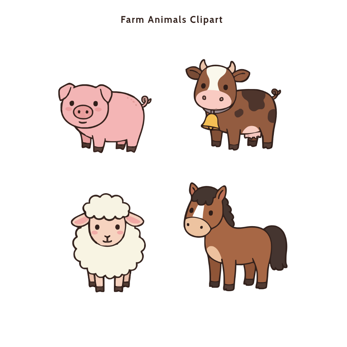 Free Farm Animals Clipart to Edit Online