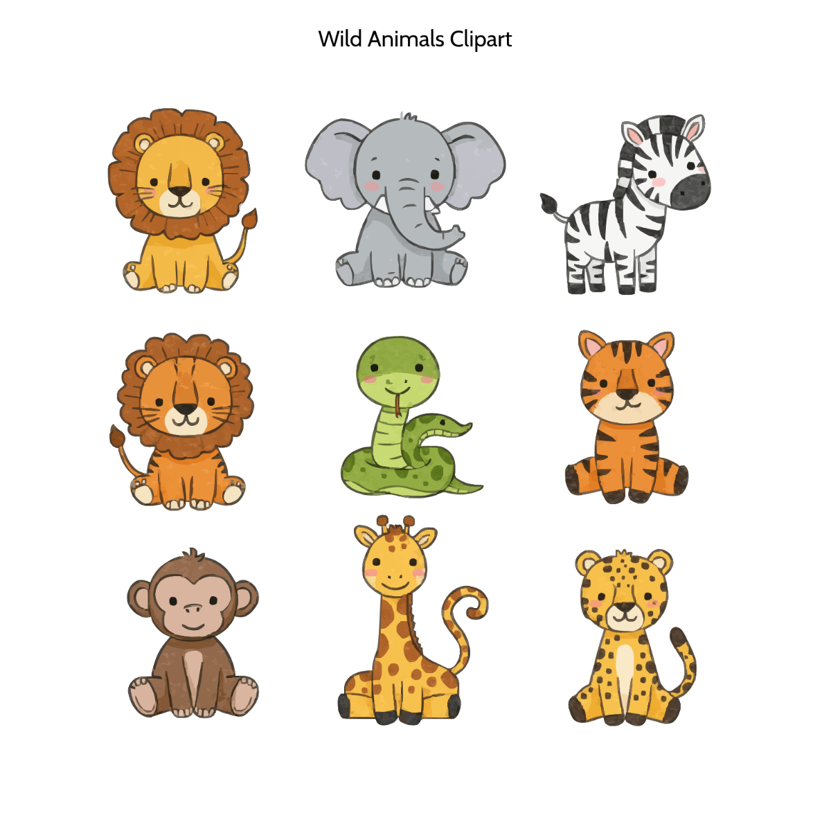 Free Wild Animals Clipart Template