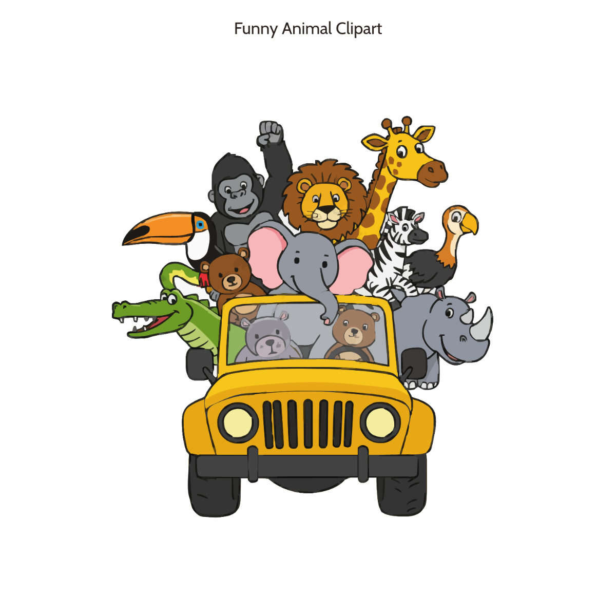 Free Funny Animal Clipart Template
