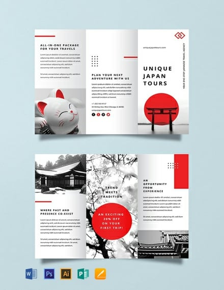 japan travel brochure template