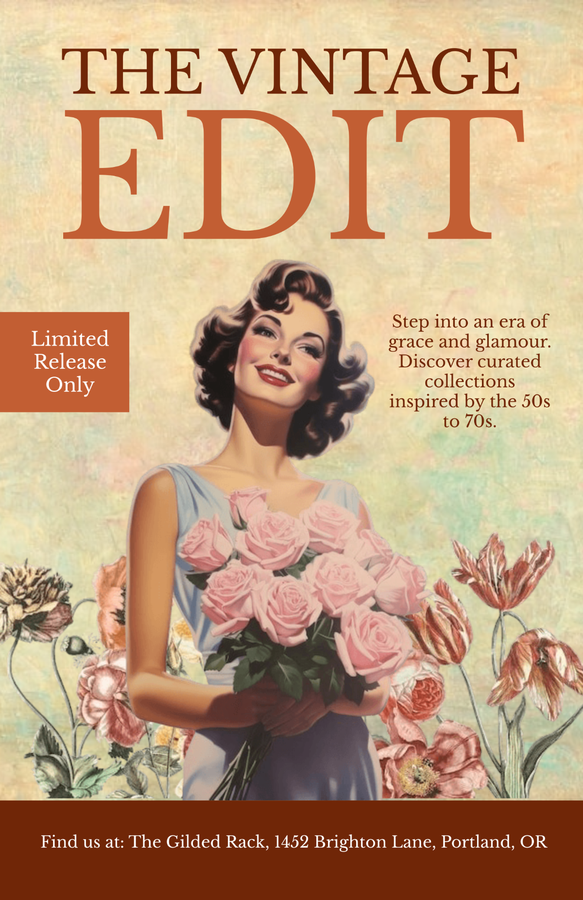 Free Vintage Girl Poster Template