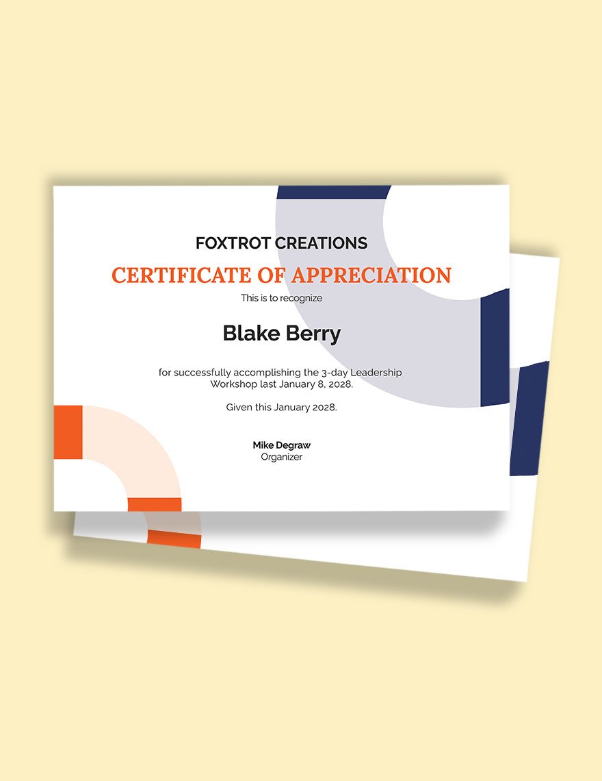 Participant Congratulations Certificate Template