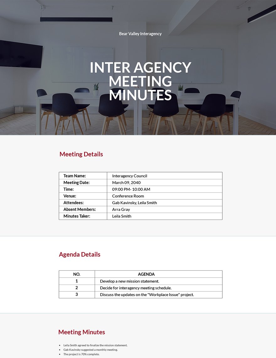 Inter-Agency Meeting Minutes Template