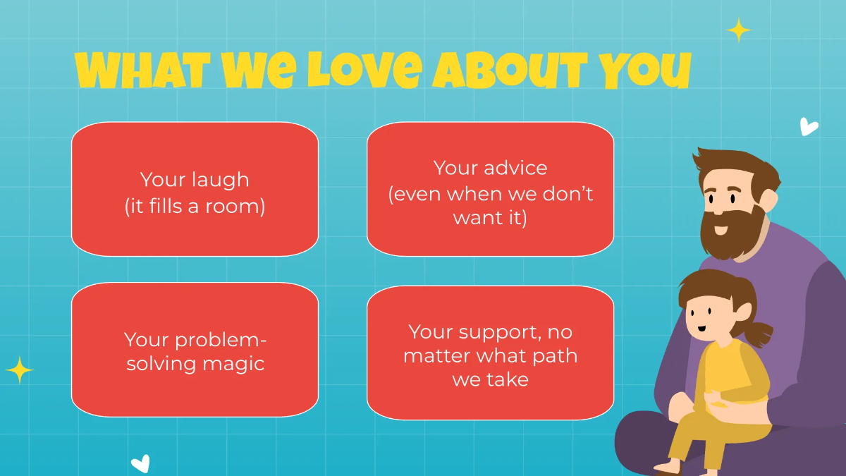 Free Father's Day Wishes Presentation Template to Edit Online