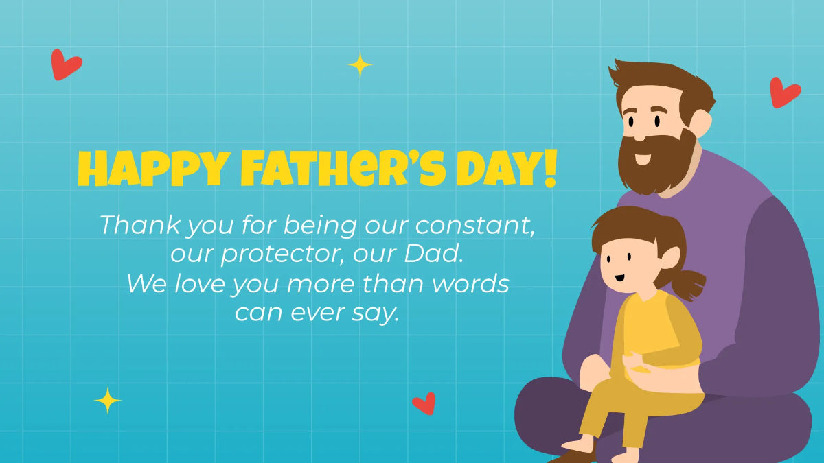 Free Father's Day Wishes Presentation Template to Edit Online