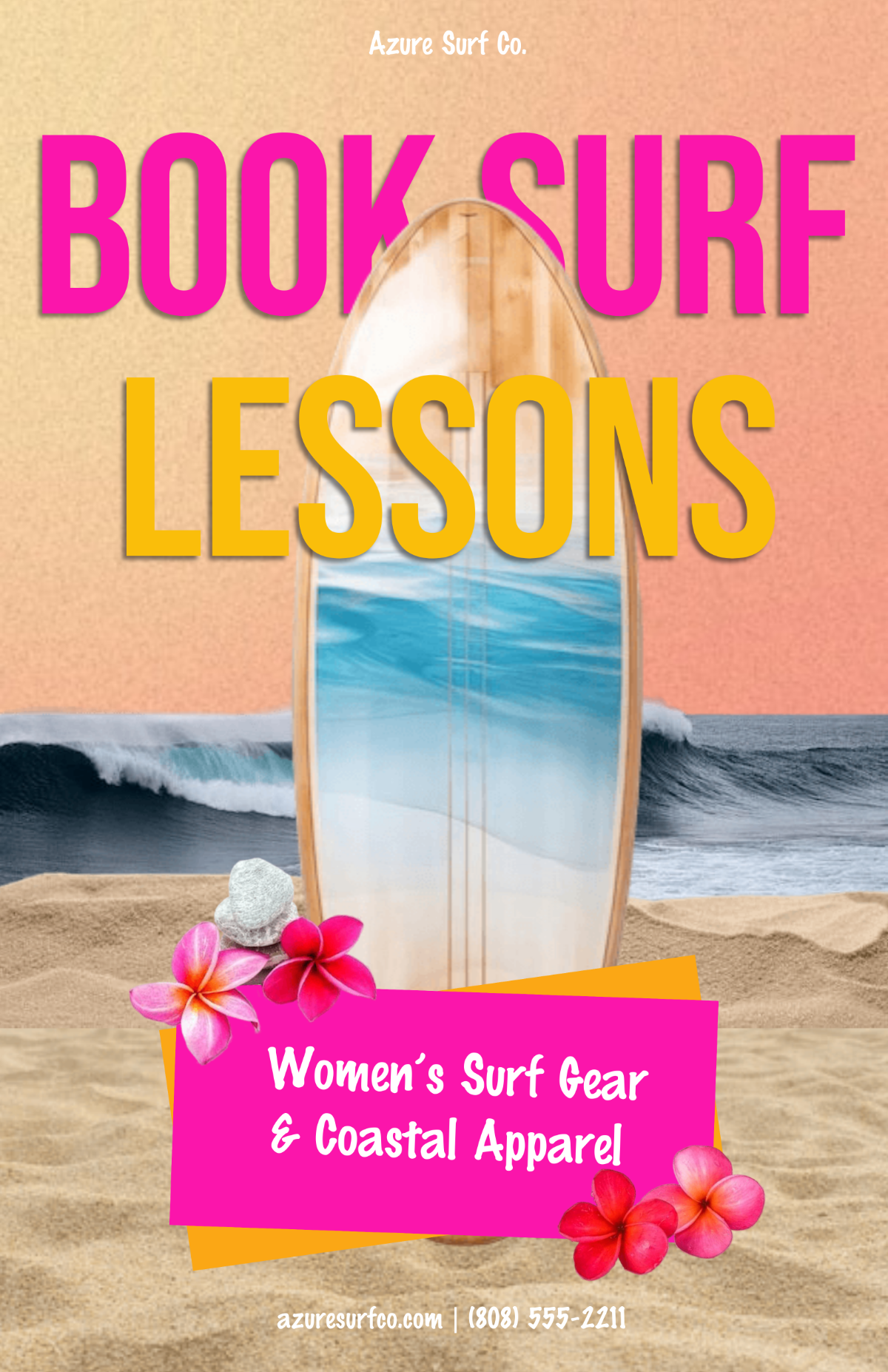 Free Surfer Girl Poster Template