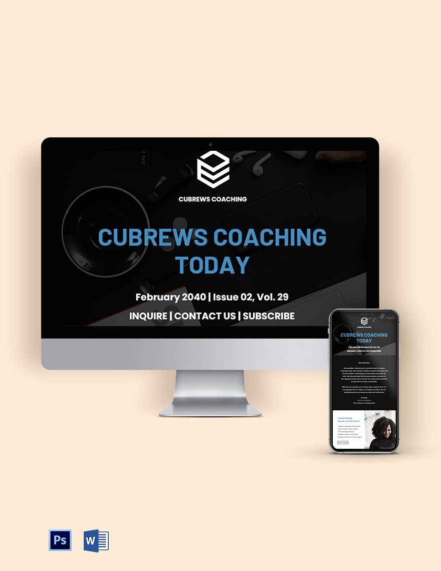 Startup Coaching Newsletter Template