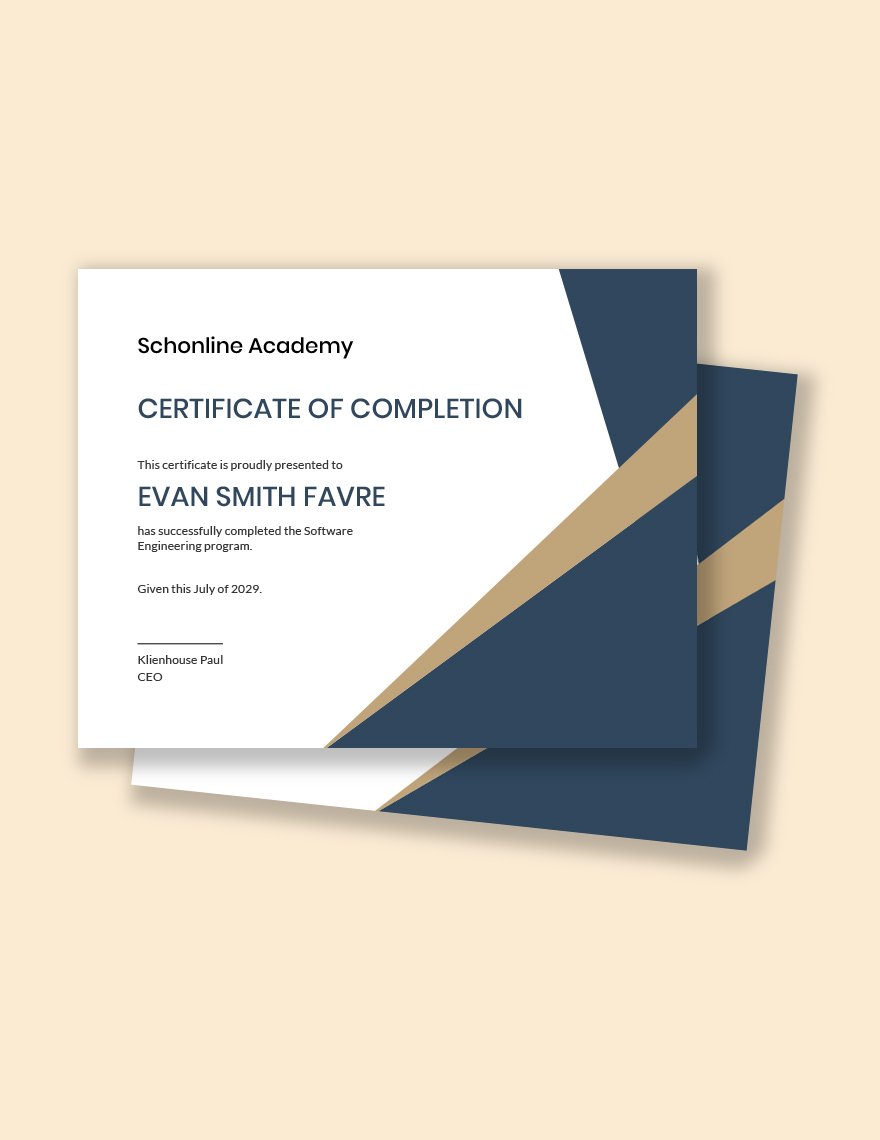 Software Engineering Certificate Template