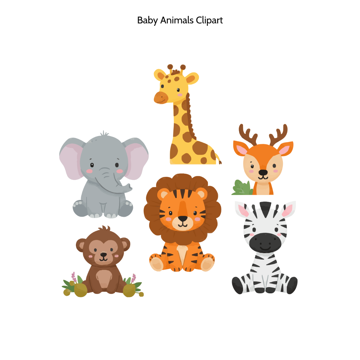 Free Baby Animals Clipart Template