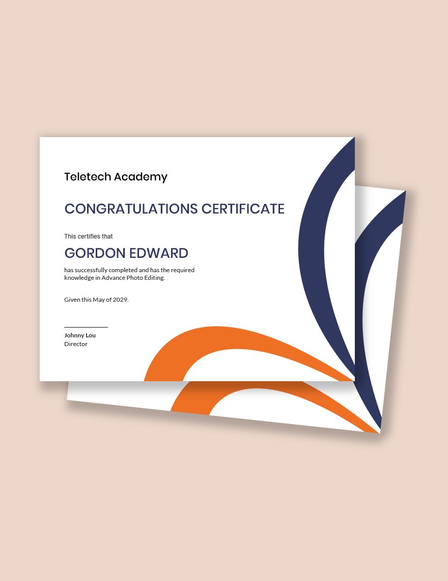 Congratulations Certificate for Students Template