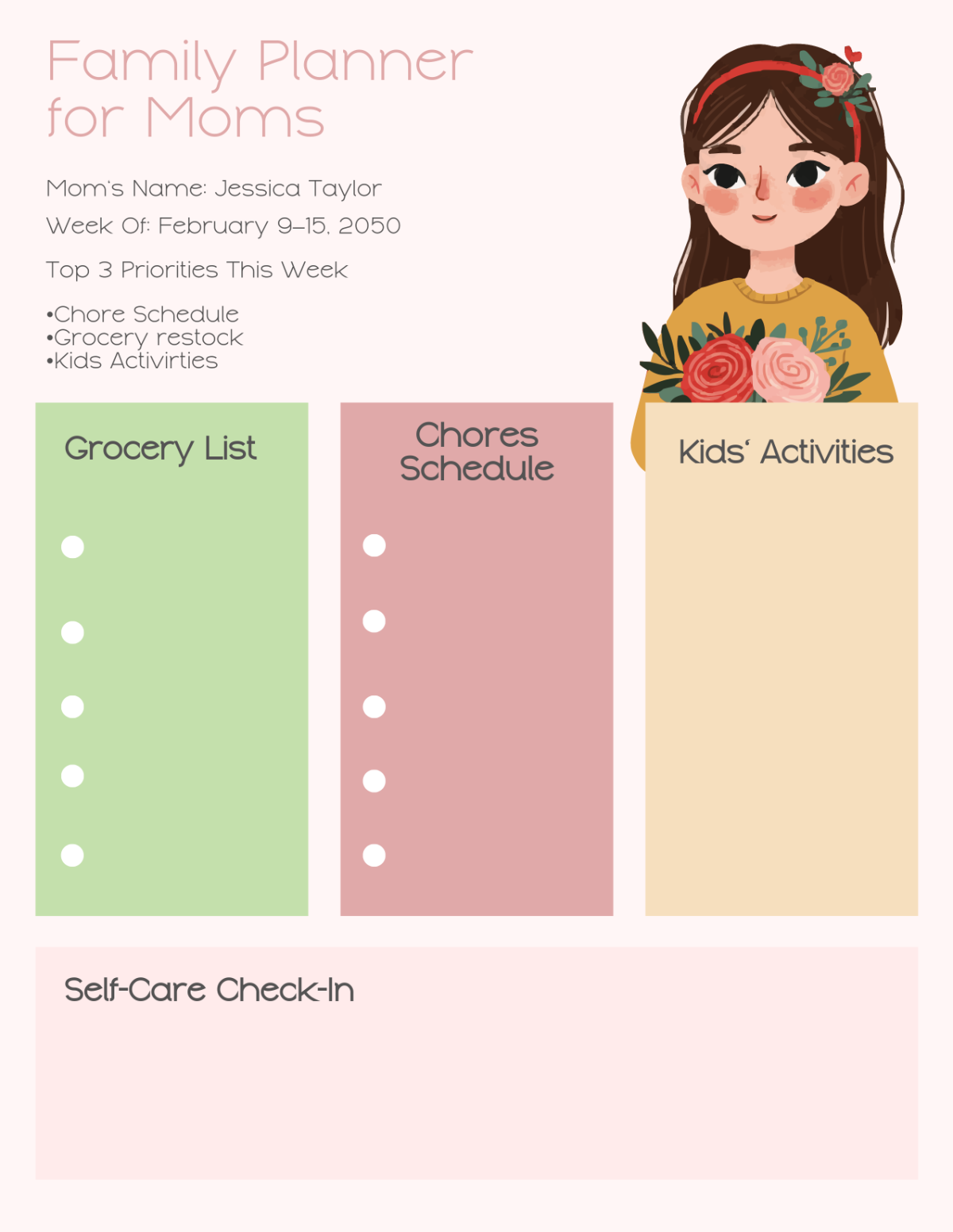 Free Family Planner for Moms Template