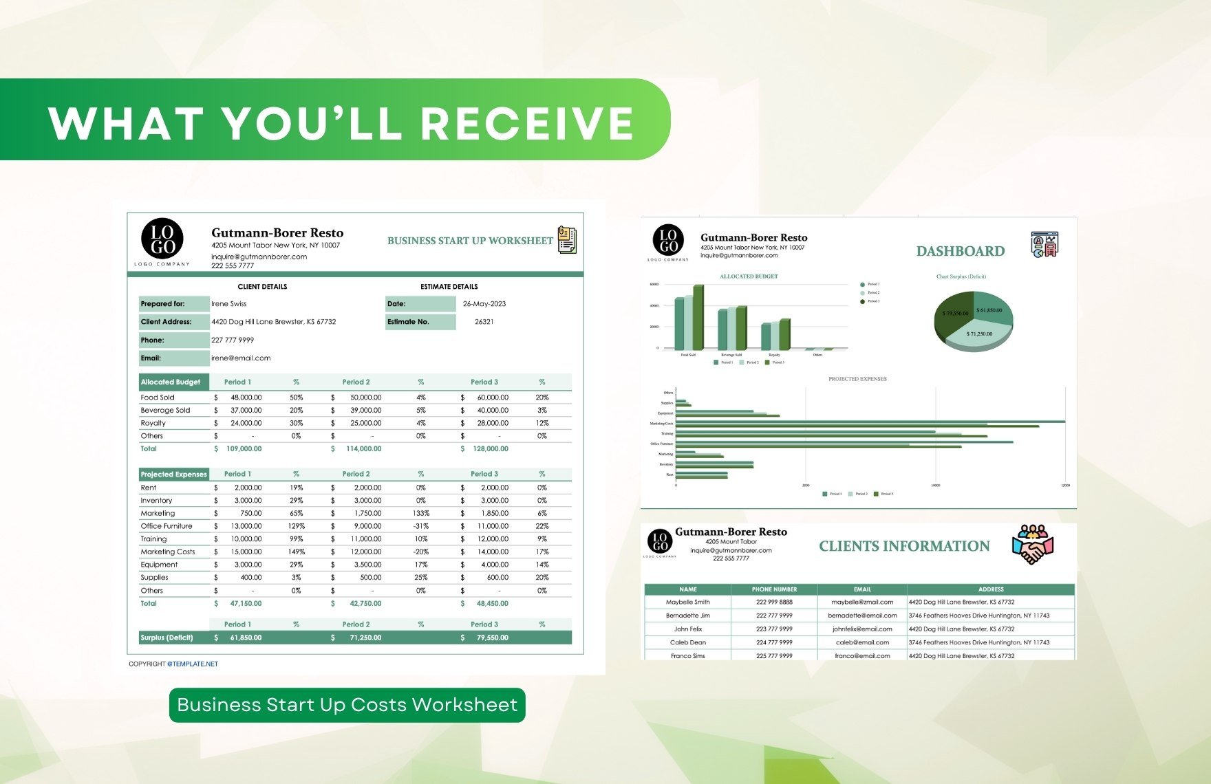 Business Start Up Costs Worksheet Template