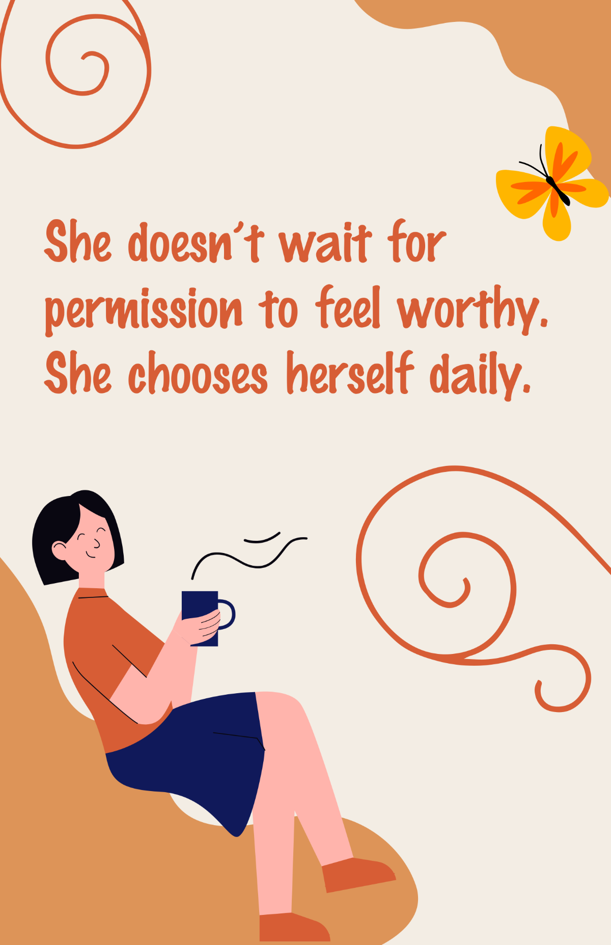 Free Girl Self-Love Poster Template