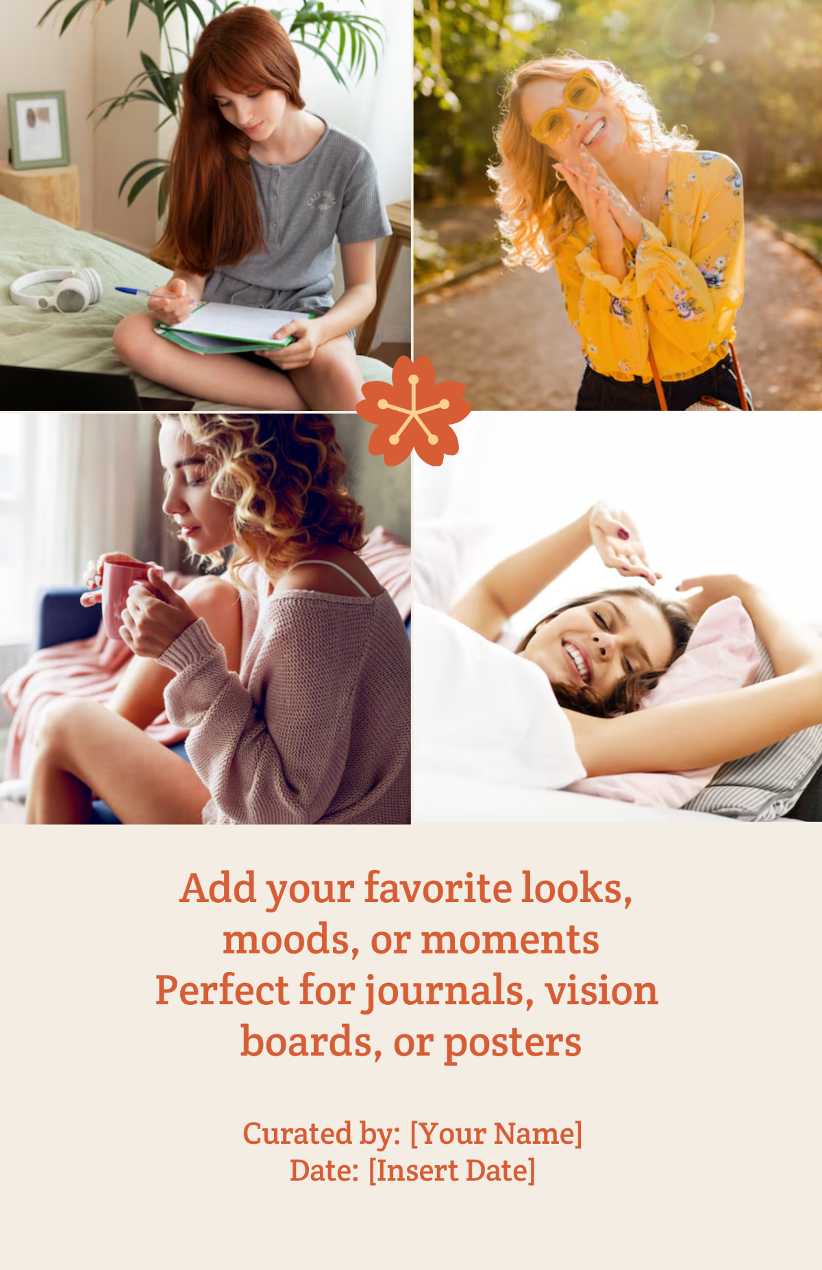 Free Blank Girl Photo Collage Poster Template