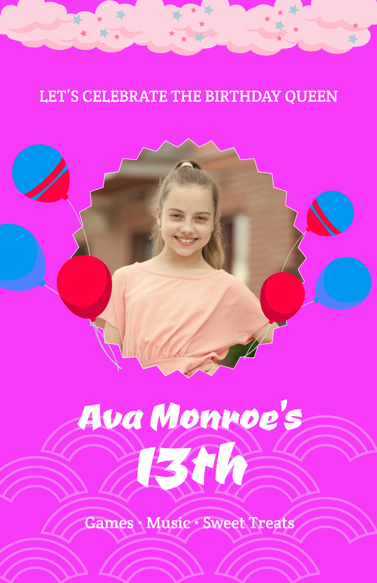 Free Girl Birthday Party Poster Template
