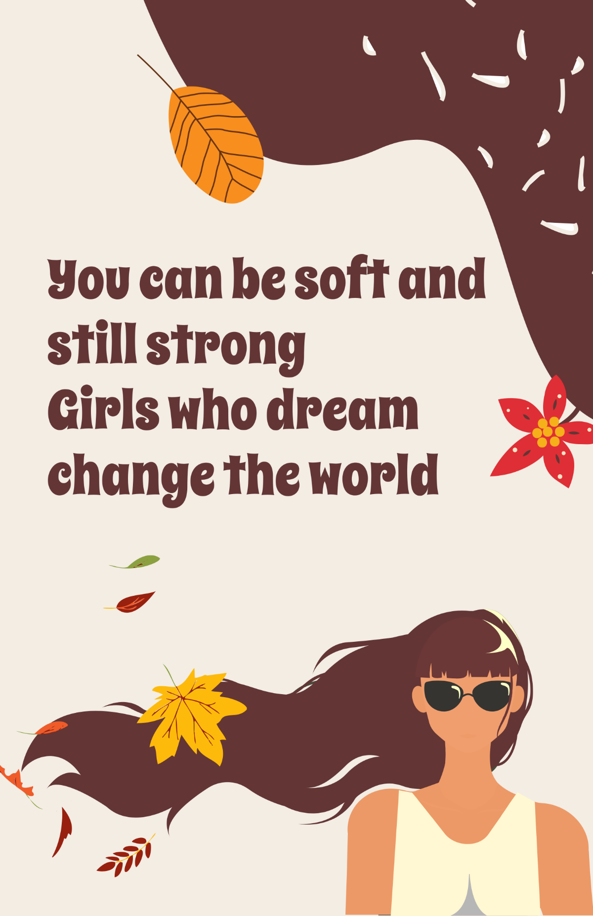 Free Modern Girl Wall Poster Template