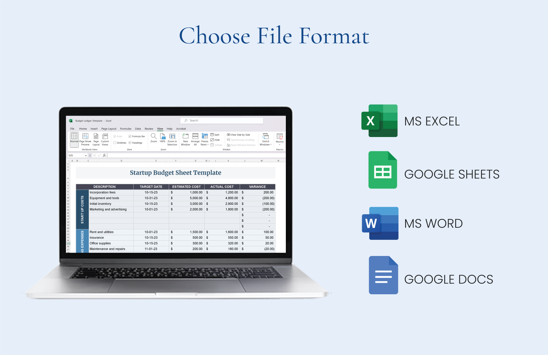 Startup Budget Sheet Template