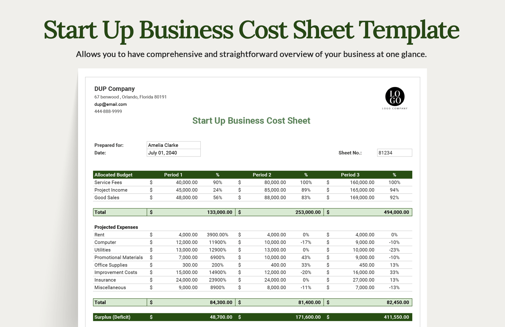 Price Sheet Cost Comparison Template in Excel, Google Sheets - Download ...