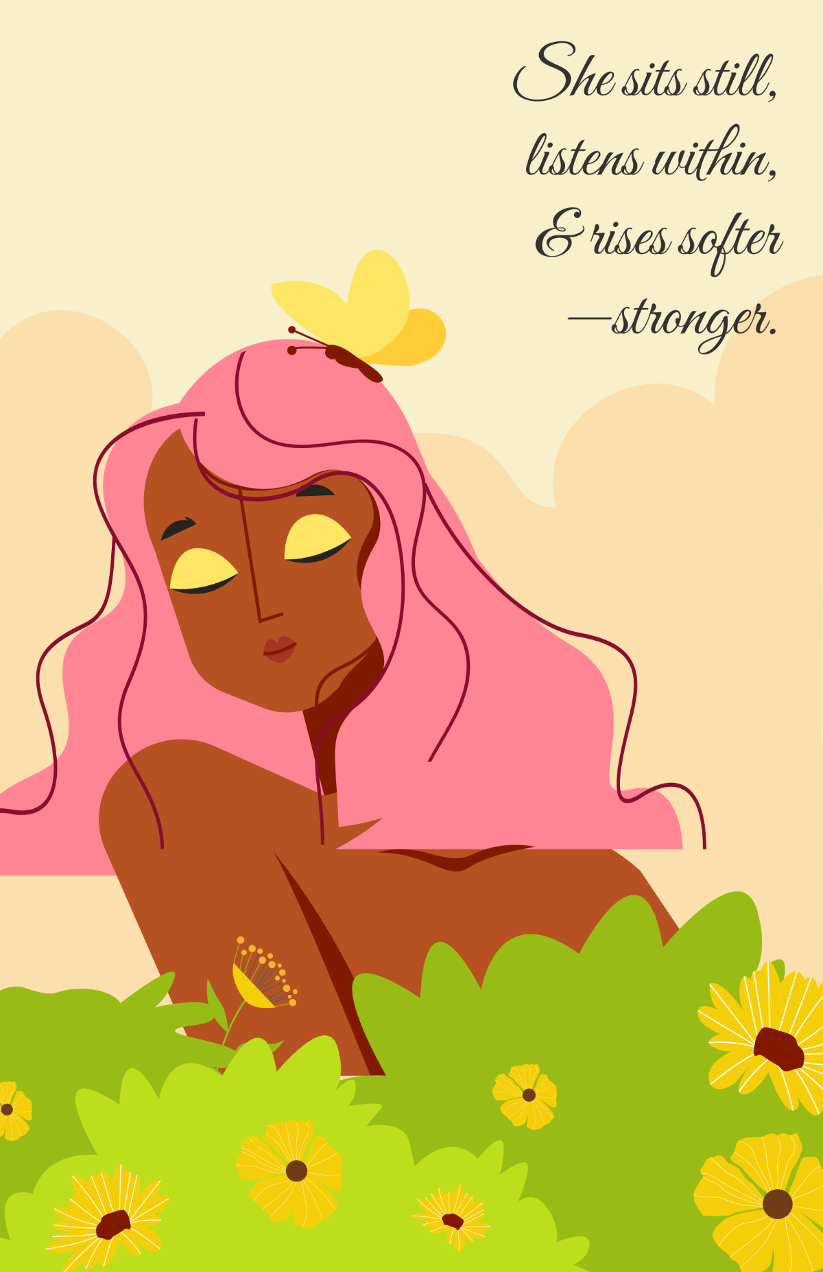 Free Girl Mindfulness Poster Template
