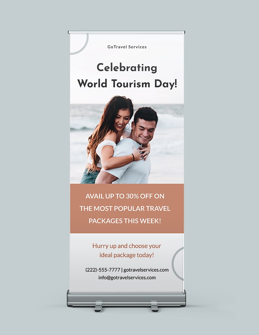 Free World Tourism Day Roll Up Banner Template