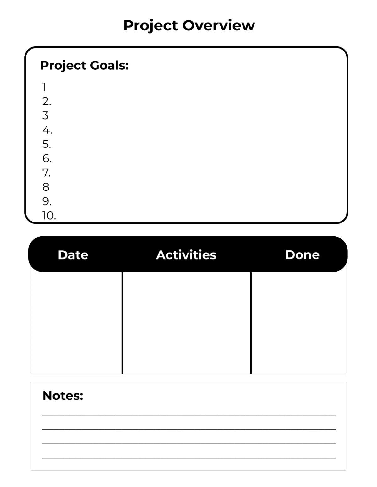 Free White and Black Academic Journal Planner Template to Edit Online