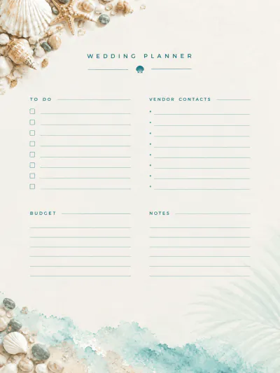 Free Free Beach Wedding Planner Template to Edit Online