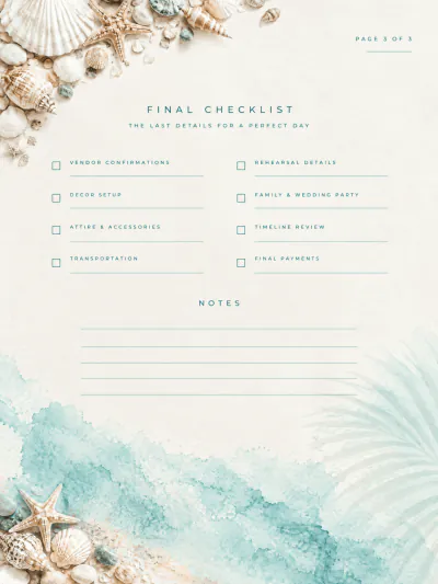 Free Free Beach Wedding Planner Template to Edit Online