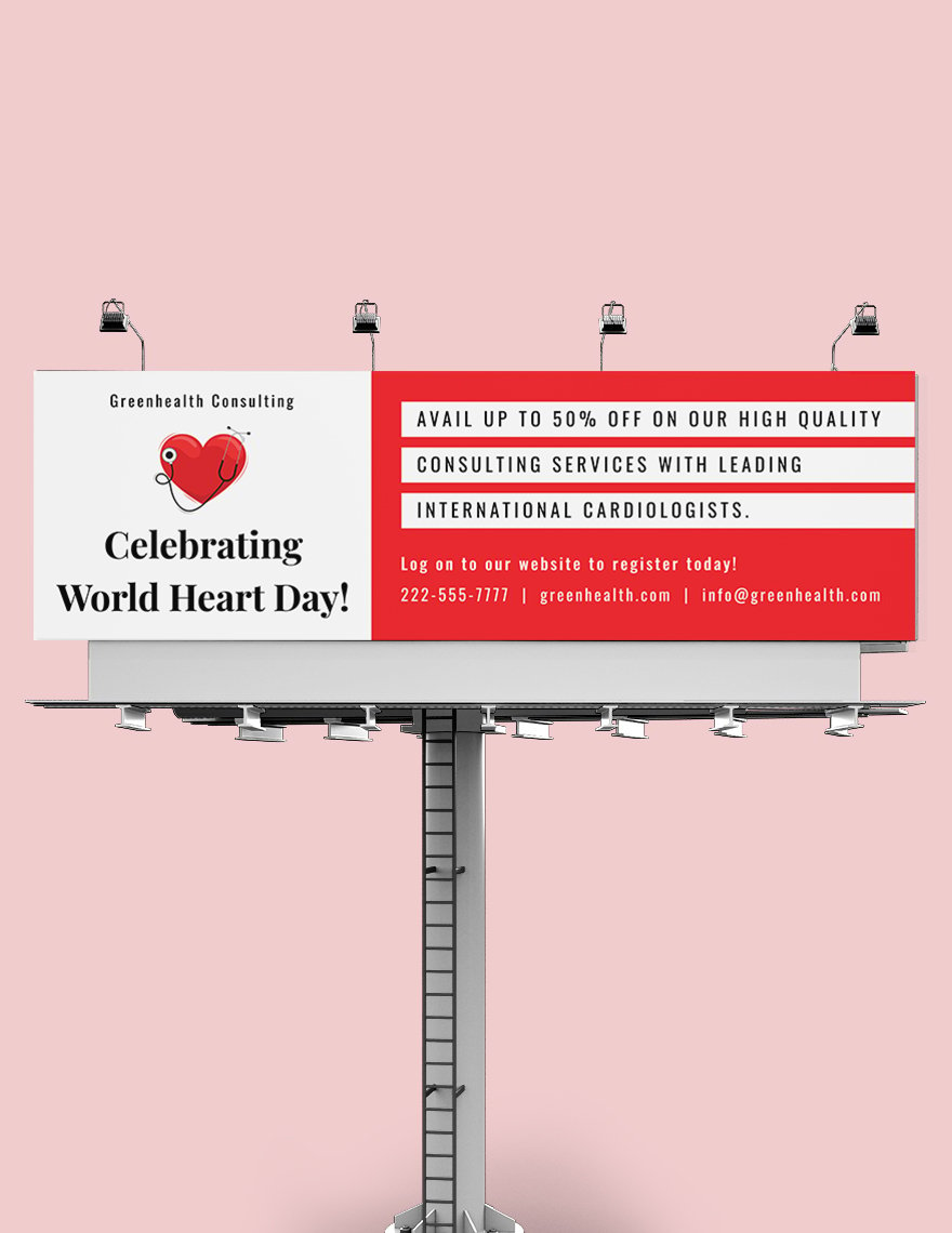 Free World Heart Day Billboard Template