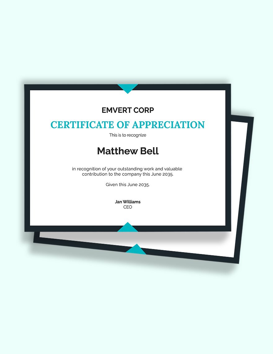 Employee Thank You Certificate Template