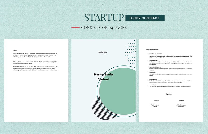 Startup Equity Contract Template