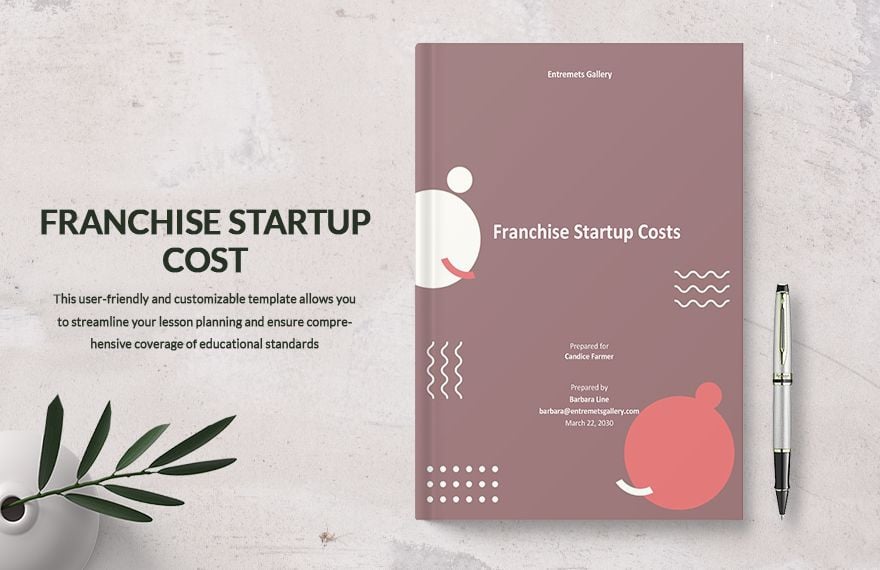 Franchise Startup Costs Template