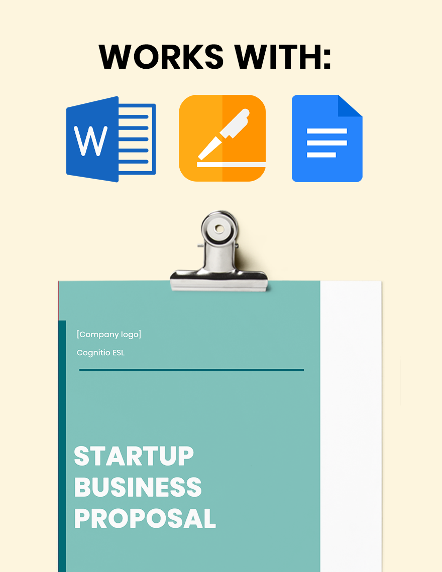 Business Proposal for Startup Company Template