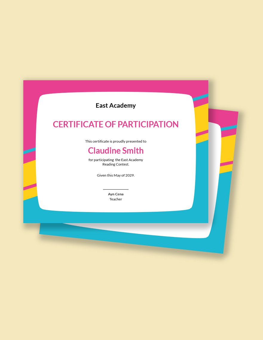 Kindergarten Preschool Certificate Template