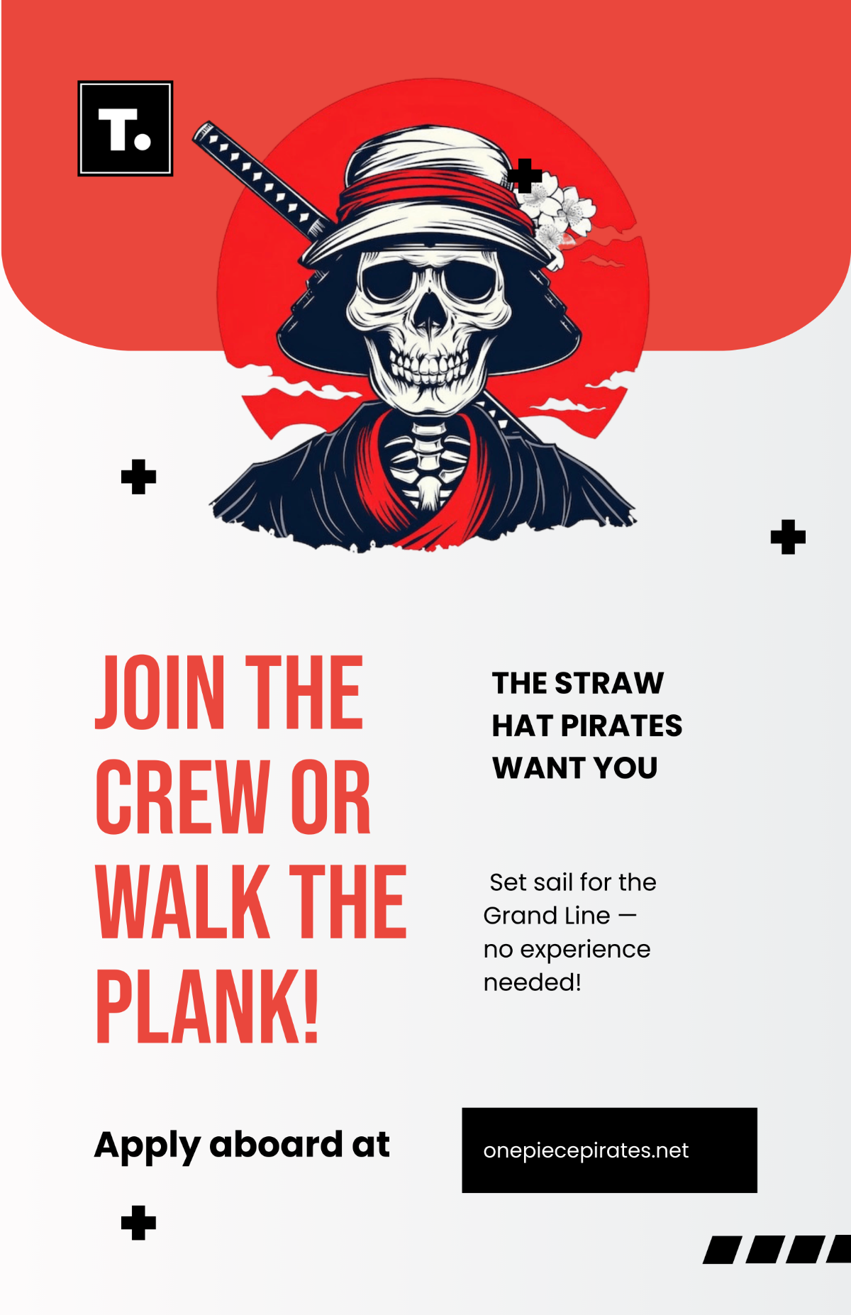 Free Creative One Piece Pirate Poster Template
