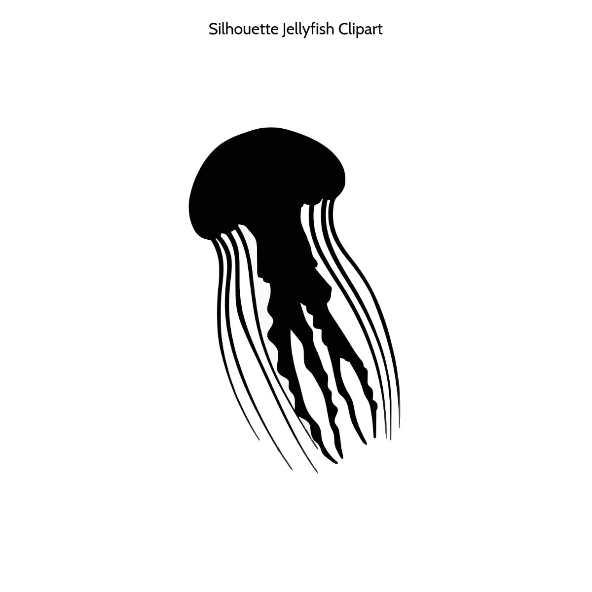 Free Silhouette Jellyfish Clipart Template