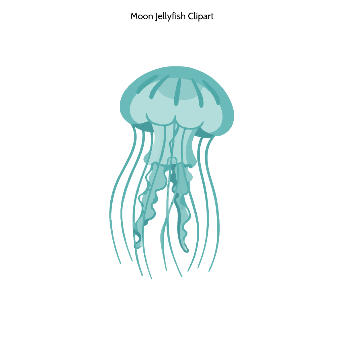 Free Moon Jellyfish Clipart Template