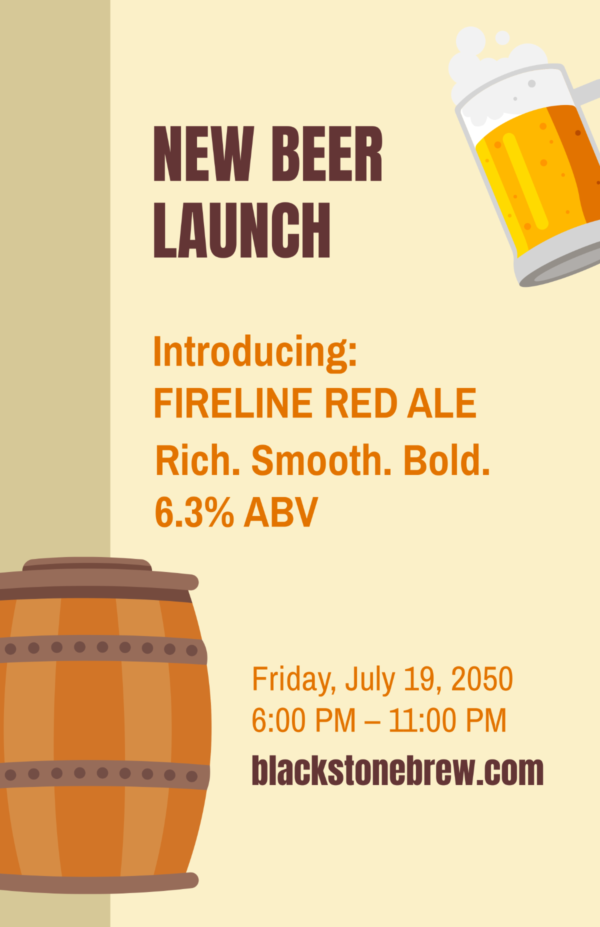Free Beer Launching Poster Template